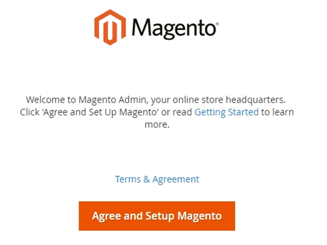 Magento Installation Form Welcome Page