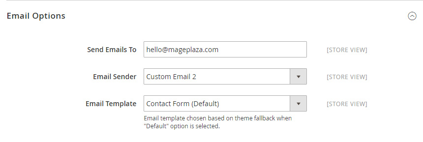How to set up Magento contact form and email address in Magento 2